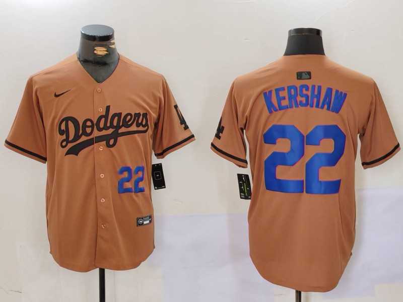 Men%27s Los Angeles Dodgers #22 Clayton Kershaw Number Olive Cool Base Limited Stitched Jerseys->los angeles dodgers->MLB Jersey
